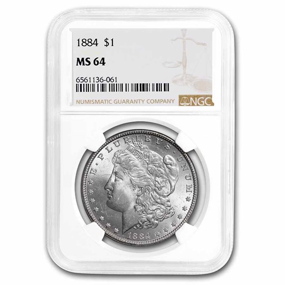 1884 Morgan Dollar MS-64 NGC 1884 Morgan Dollar MS-64 NGC